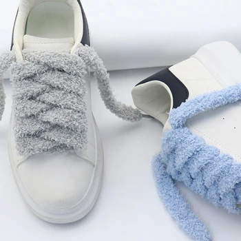 Плоские плюшевые шнурки для полотенец шириной 1,5 см, 10 цветов, тонкие шнурки для повседневных кроссовок на открытом воздухе, женские очаровательные аксессуары 1