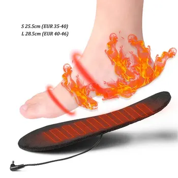 Стельки для обуви с USB-подогревом, электрическая грелка для ног, грелка для ног, коврик для носков, Зимние виды спорта на открытом воздухе, греющая стелька, Зима теплая 1