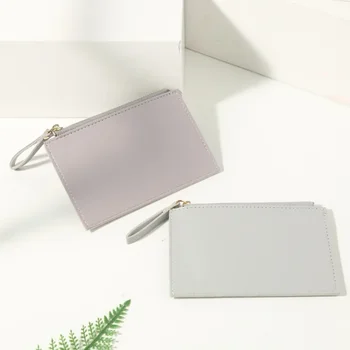 Новый кошелек сумка для карт женский кошелек простой модный классический однотонный кошелек на молнии кошелек для монет женский ins 1