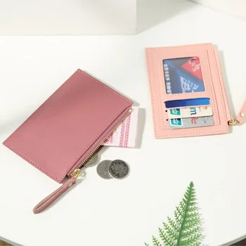 Новый кошелек сумка для карт женский кошелек простой модный классический однотонный кошелек на молнии кошелек для монет женский ins 2