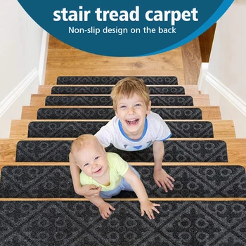 Многоразовый коврик для защиты пола лестницы, самоклеящиеся коврики для лестницы, безопасность детей, нескользящий коврик для ступенек лестницы, Моющееся украшение для дома 2