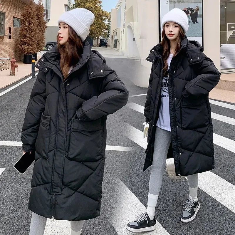 Теплое толстое пальто из хлопка с капюшоном COKAL 2023, новая женская зимняя куртка, зимняя куртка большого размера, пуховик Изображение 2