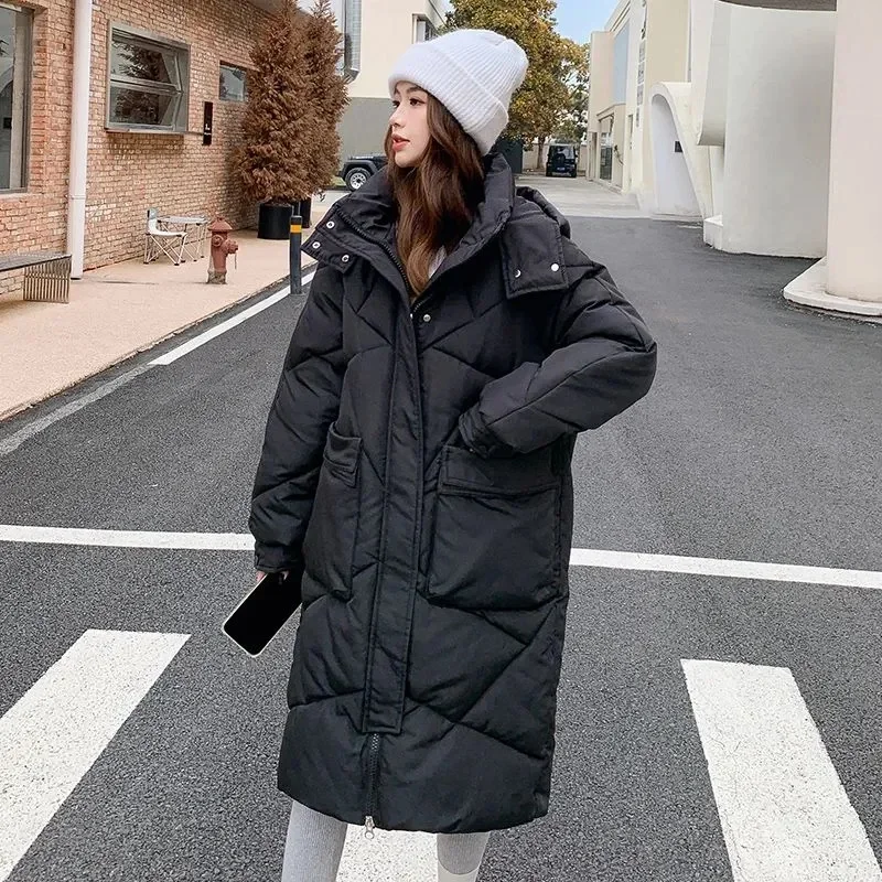 Теплое толстое пальто из хлопка с капюшоном COKAL 2023, новая женская зимняя куртка, зимняя куртка большого размера, пуховик Изображение 5
