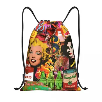Изготовленная на заказ сумка на шнурке Andy Warhols для мужчин и женщин, Легкий рюкзак для хранения в спортивном зале в стиле поп-арт 1