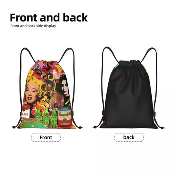 Изготовленная на заказ сумка на шнурке Andy Warhols для мужчин и женщин, Легкий рюкзак для хранения в спортивном зале в стиле поп-арт 2