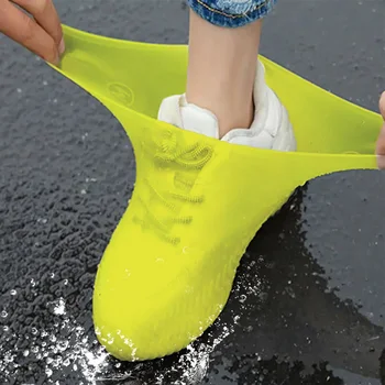 Силиконовые водонепроницаемые чехлы для обуви многоразового использования, нескользящие, износостойкие, для защиты от дождя, для пляжа в дождливый день 2