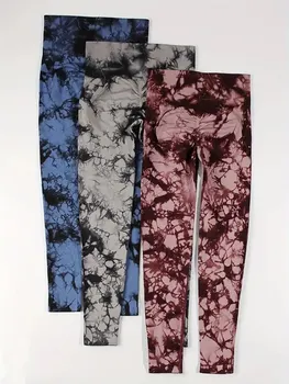 Женские брюки для йоги с подтяжкой бедер, из 3 предметов, плиссированные брюки для фитнеса с высокой талией 2