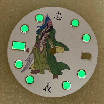Креативные Китайские Иероглифы 28,5 мм Циферблат Часов Super C3 Светящийся для Модификации механизма SKX007 NH35 Деталь НОВАЯ DIY 2