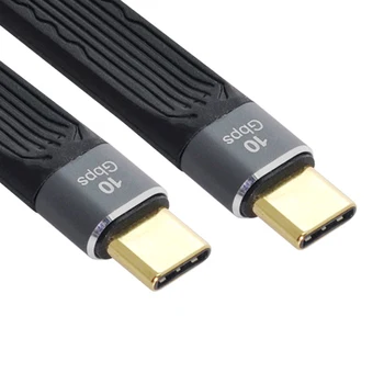 USB 3.1 10 Гбит/с плоский Type-C USB-C для ноутбука и телефона 13 см Тонкий гибкий кабель для передачи данных 1