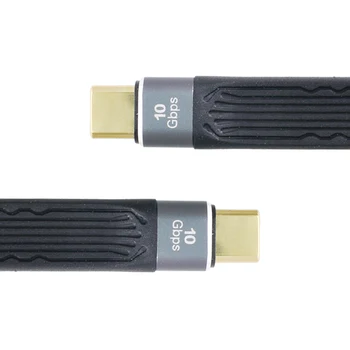USB 3.1 10 Гбит/с плоский Type-C USB-C для ноутбука и телефона 13 см Тонкий гибкий кабель для передачи данных 2