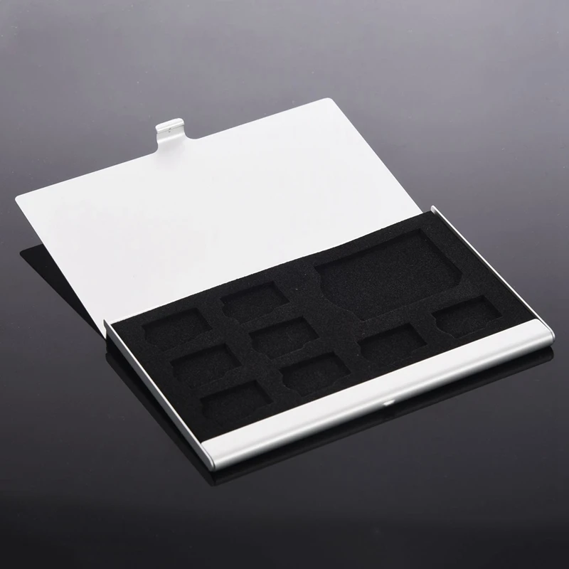 10X9 Карт памяти Micro-SD/SD Держатель для карт памяти, коробка, металлические чехлы, 8 карт памяти и 1 SD-карта Изображение 4