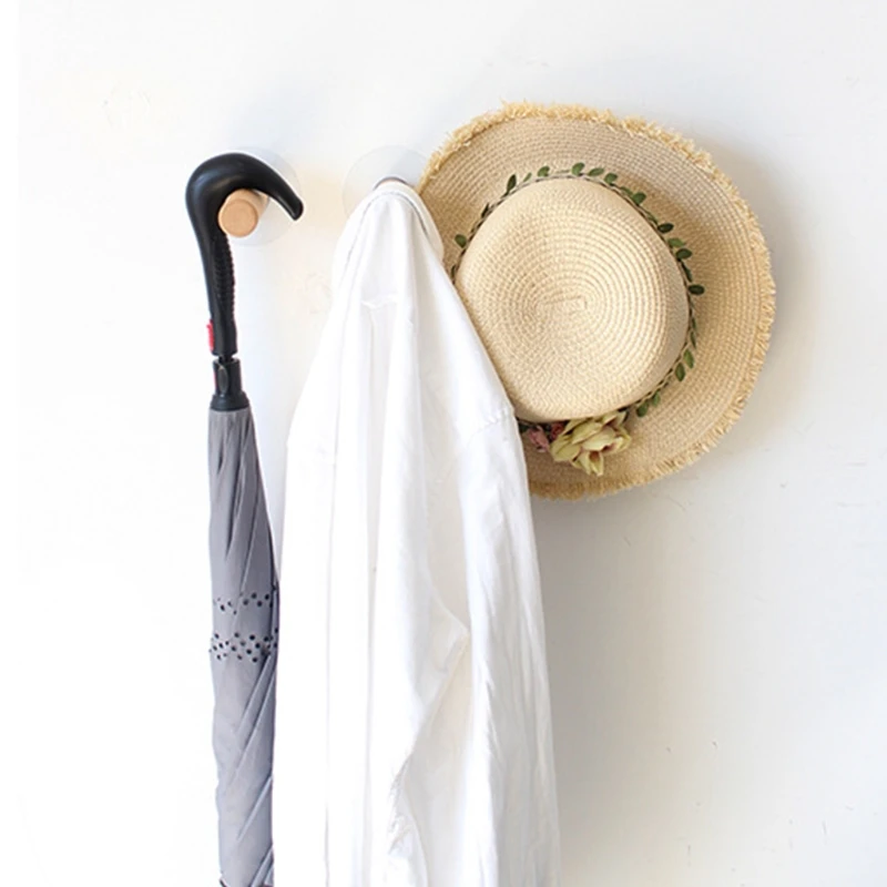Крючок для верхней одежды из натурального дерева, настенное крепление, Одинарная вешалка для шляп Изображение 4