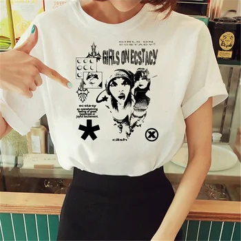 Женская футболка Y2k Top с принтом манга, женская японская одежда 1