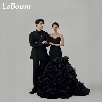 LaBoum Korean Lady Garden Платья Для Выпускного Вечера Милая Русалка Без Бретелек С Рюшами Для Торжественного Случая, Вечернее Платье Для Вечеринки, Свадебная Фотосессия
