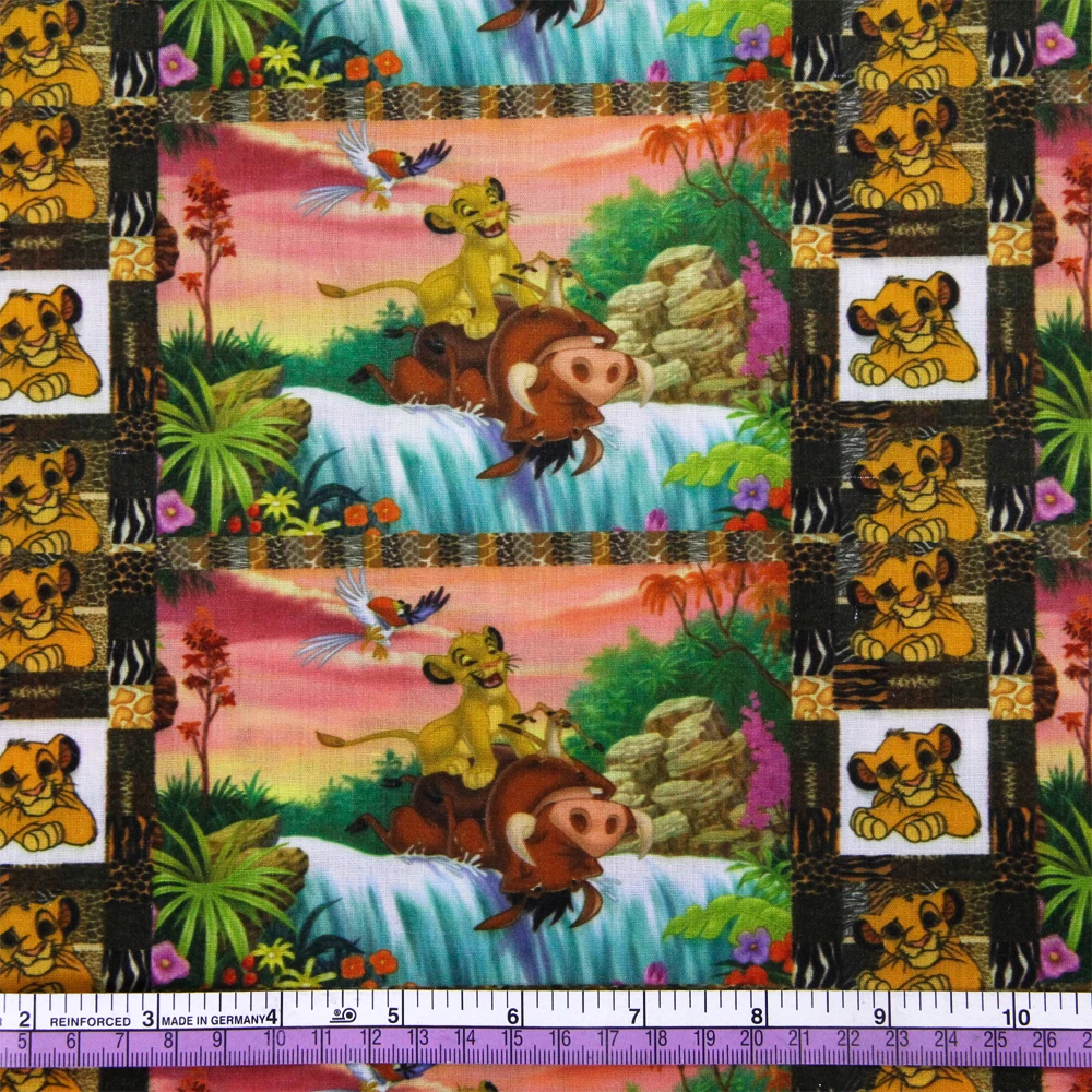 Disney Lion King Полиэфирная хлопчатобумажная ткань для шитья лоскутных тканей для лоскутного шитья Аксессуары ручной работы DIY Изображение 3