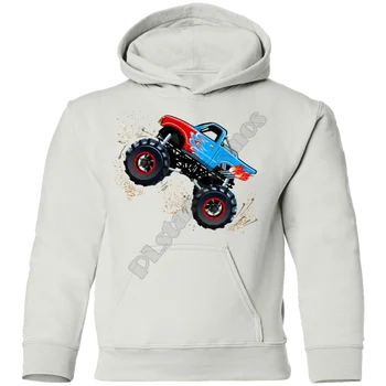 Детские толстовки Monster Truck с 3D принтом, детская толстовка с длинным рукавом для мальчиков и девочек, темно-синий пуловер, прямая поставка 2