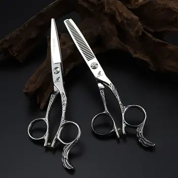 Профессиональные парикмахерские ножницы с ручкой павлина 6 дюймов, Парикмахерские инструменты для стрижки, филировочные ножницы, парикмахерские ножницы 2